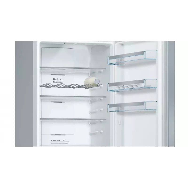 Bosch KGN397LEQ voľne stojaca chladnička s mrazničkou s NoFrost, VitaFresh, 363 l, vzhľad inox, energetická trieda E