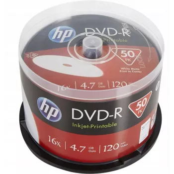 Verbatim HP atramentovo potlačiteľné DVD-R vreteno (50 diskov) - 16x, 4.7 GB, AZO Dye, biela potlačiteľná plocha