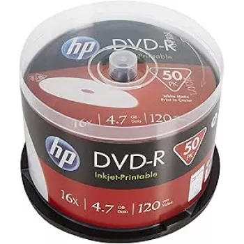 Verbatim HP atramentovo potlačiteľné DVD-R vreteno (50 diskov) - 16x, 4.7 GB, AZO Dye, biela potlačiteľná plocha