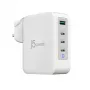 J5CREATE 130W GaN USB-C 4-portová nabíjačka - UK biela sivá