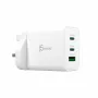 J5CREATE 65W GaN USB-C 3-portová nabíjačka UK biela
