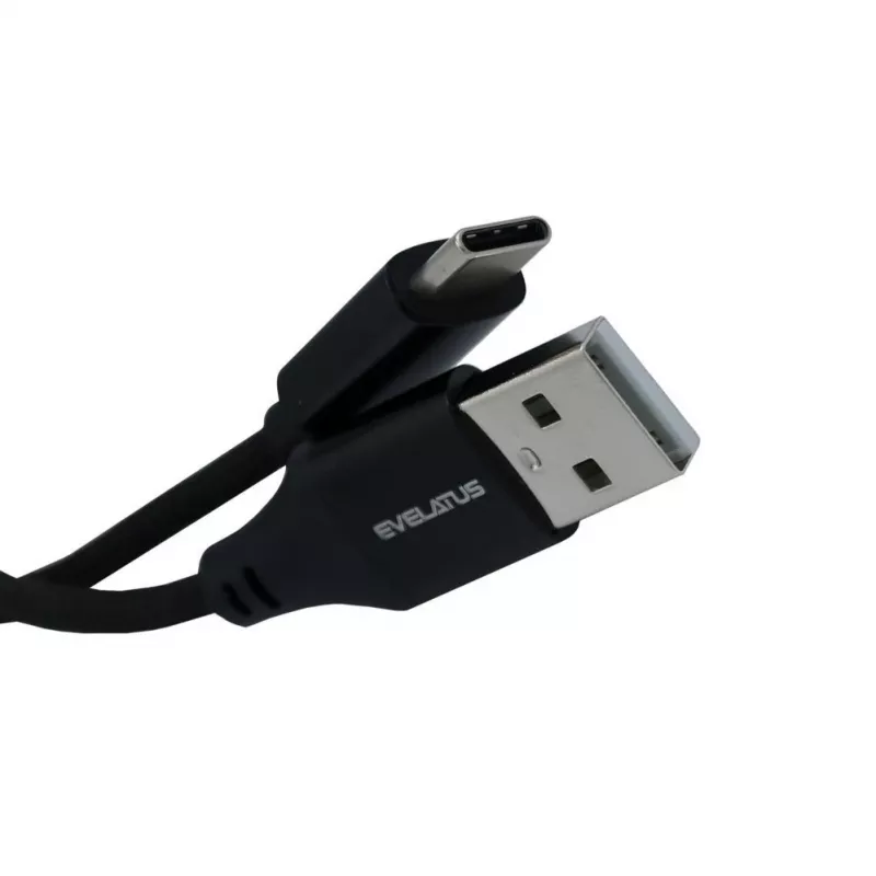Evelatus AutoSpring špirálový kábel USB A na USB C 1,2m čierny
