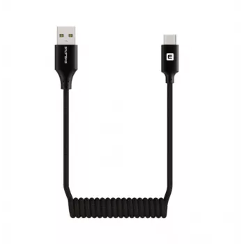 Evelatus AutoSpring špirálový kábel USB A na USB C 1,2m čierny