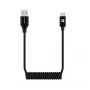Evelatus AutoSpring špirálový kábel USB A na USB C 1,2m čierny