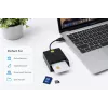 iLike 4-in-1 USB čítačka smart kariet s podporou SIM, SD a micro-SD, CAC čítačka pre preukazy, bankové karty, eID a pamäťové karty, čierna