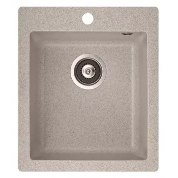 HELIKA drez Simplex SQS100-110W kuchynský drez, granitový kompozit, čierna, 780x435 mm, montáž na dosku