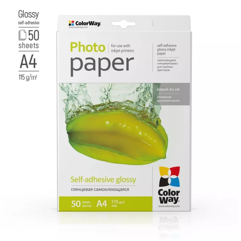 COLORWAY samolepiaci fotopapier lesklý 115 g/m² A4 5 listov