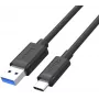 UNITEK USB 3.1 Type-A na Type-C kábel 0,5m čierny