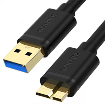 UNITEK USB 3.0 A konektor samec na Micro-B konektor samec kábel 1m čierny Y-C461GBK