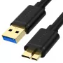 UNITEK USB 3.0 A konektor samec na Micro-B konektor samec kábel 1m čierny Y-C461GBK