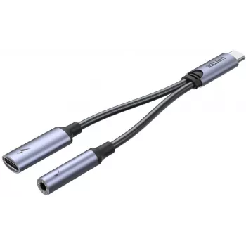 UNITEK USB-C na 3,5mm audio konektor & USB-C 60W PD adaptér (Space Grey)