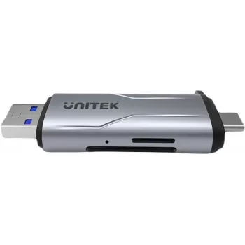 UNITEK SD/microSD čítačka kariet USB-A 5Gbps/USB-C Space Grey