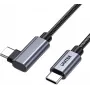 UNITEK USB-C zahnutý 90° kábel PD 100W 0,5m čierny