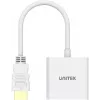 UNITEK HDMI-na-VGA adaptér, Full HD 1080p, 60Hz, biely