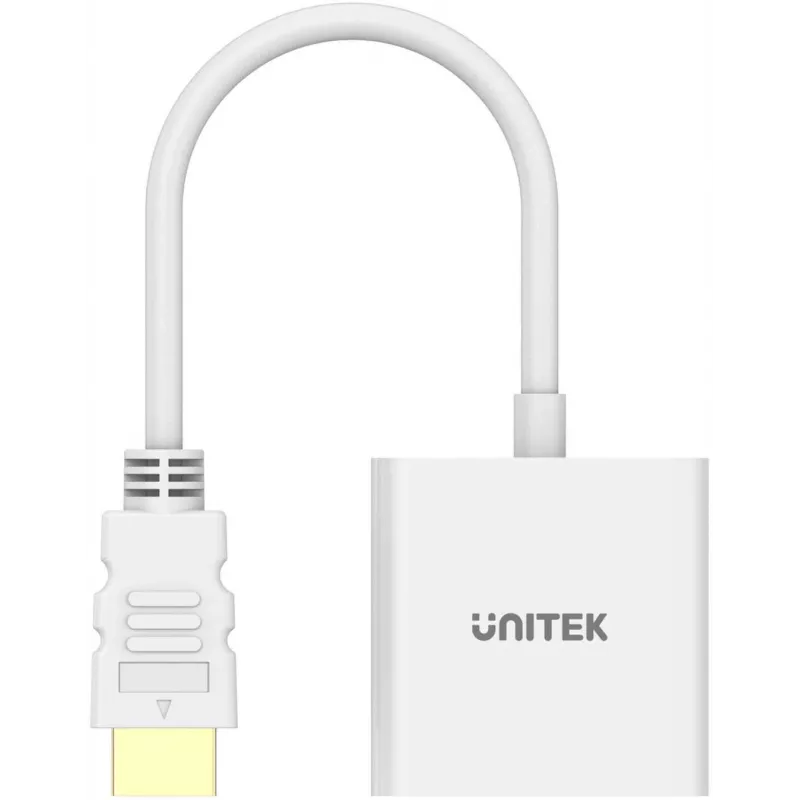 UNITEK HDMI-na-VGA adaptér, Full HD 1080p, 60Hz, biely