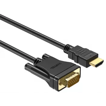 UNITEK HDMI-na-VGA kábel, Full HD 1080p, 60Hz, 2m, čierny