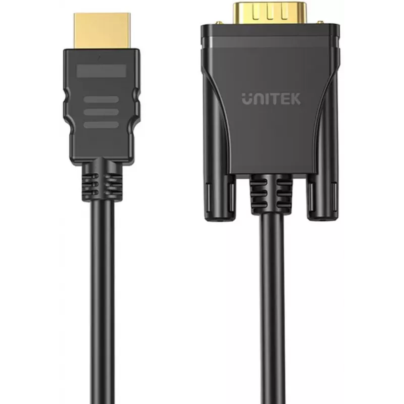 UNITEK HDMI-na-VGA kábel, Full HD 1080p, 60Hz, 2m, čierny