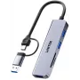 UNITEK 5-in-1 USB-C hub s SD a MicroSD čítačkou kariet, 5 Gbit/s, Space Grey