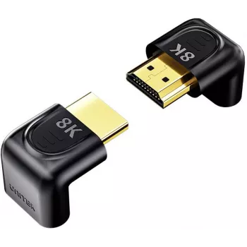 UNITEK 8K HDMI uhlový adaptér 90° a 270° (balenie 2 ks) - čierny
