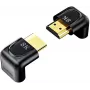 UNITEK 8K HDMI uhlový adaptér 90° a 270° (balenie 2 ks) - čierny