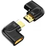 UNITEK plochý uhlový 8K HDMI adaptér 90° a 270° (balenie 2 ks) - čierny