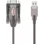 UNITEK USB-A na RS232 sériový konvertorový kábel, DB9 konektor samec, 1,5 m, čierny