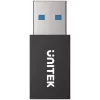 UNITEK USB-A Data Blocker adaptér - Charge-Only, čierny