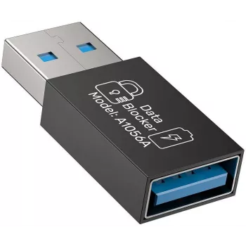 UNITEK USB-A Data Blocker adaptér - Charge-Only, čierny