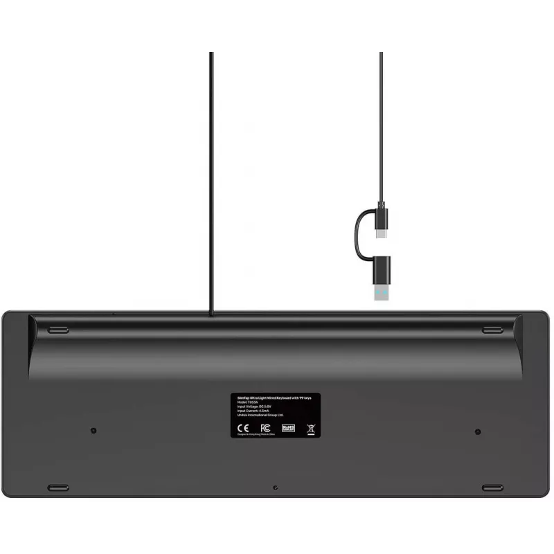 UNITEK SlimTap ľahká káblová kancelárska klávesnica USB-C/USB-A