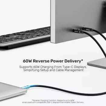 UNITEK USB-C Active Optical Cable 5m - 10Gbps, PD 60W, 8K@30Hz, čierna