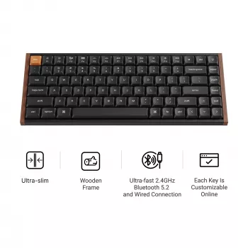 Keychron K3M-F1 75% Low-Profile mechanická klávesnica, Gateron Red Switch, RGB Hot-Swap, Bluetooth 5.1 & USB-C, čierna