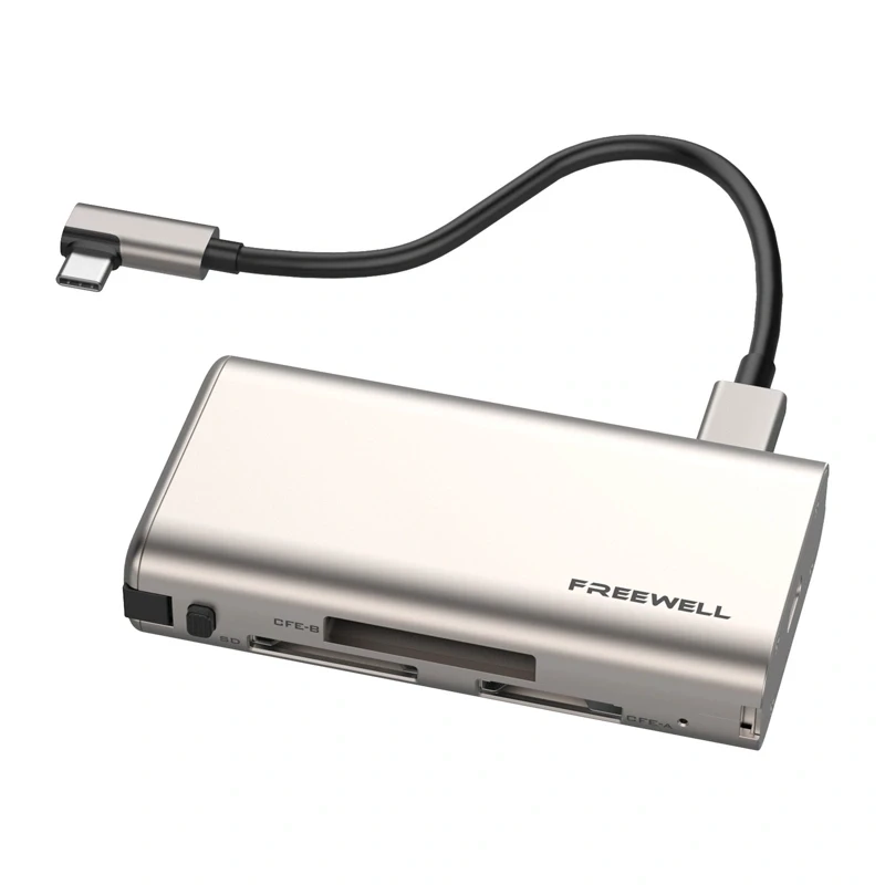 Freewell Pro Plus čítačka kariet USB 3.2 Gen 2 Type-C 10 Gbps SD MicroSD CFexpress Space Gray