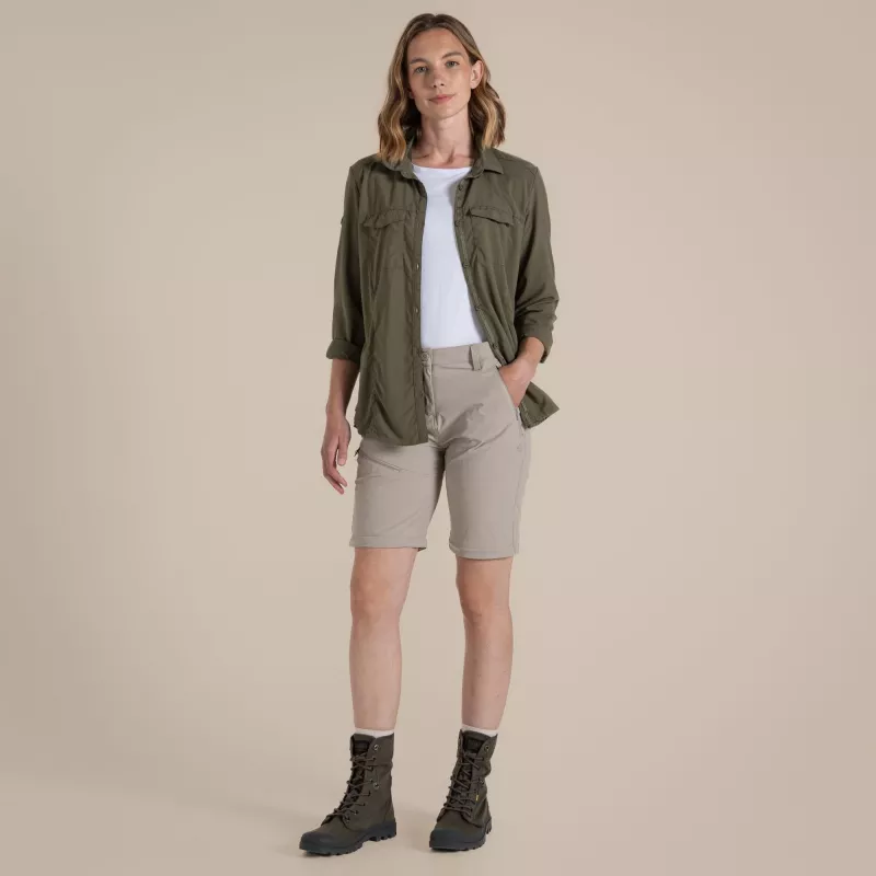 Craghoppers NosiLife Pro Convertible Trouser III dámske turistické nohavice - Soft Mushroom
