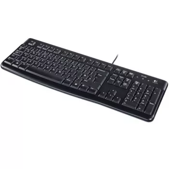 Logitech klávesnica K120 RU - káblová USB plná veľkosť ruské rozloženie, odolná proti postriekaniu, čierna