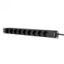 CAYMON PSR109G/B 19 palcov predlžovací prúdový blok 9x Schuko 2,5m sivá/čierna
