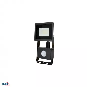 KAFLER KASTEL LED reflektor 10W 4000K 800lm IP65 čierny s PIR senzorom