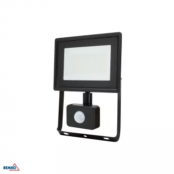 KAFLER KASTEL LED reflektor 30W 4000K 2520lm IP65 čierny s PIR senzorom