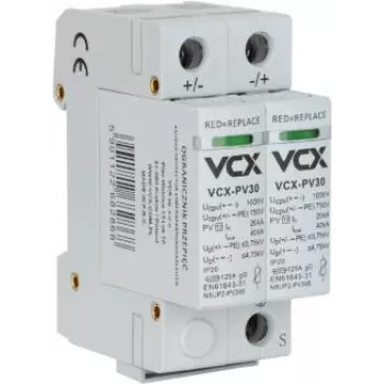 VCX DC C2P 1000V PV30 prepäťová ochrana typ 2 2P 1000V DC pre fotovoltaické systémy
