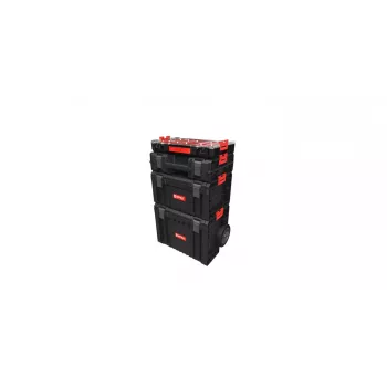 QBRICK SYSTEM PRO SET 3 - 3-modulový úložný systém s kufríkom na náradie, organizérom 100 a boxom 130, IP54, čierna