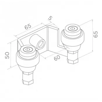 PSG 60.023 60 mm horný držiak posuvnej brány (2 valčeky)