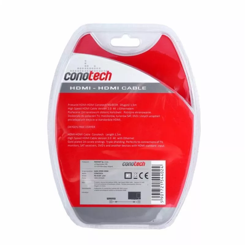 CONOTECH NS-015R HDMI 2.0 kábel 1,5m čierny