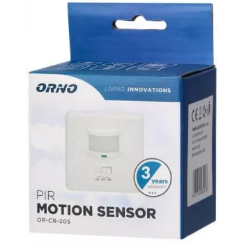 ORNO OR-CR-205 PIR snímač pohybu, 360°, 6 m, 230 V, biela, montáž na strop pod omietku