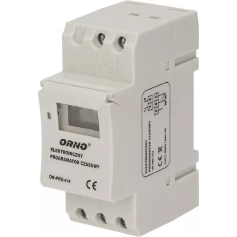 ORNO OR-PRE-414 digitálne spínacie hodiny, DIN lišta, 230V AC, 16A, 1 kanál