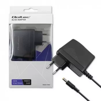 QOLTEC napájací zdroj do zásuvky 24W 12V 2A 5,5x2,5mm