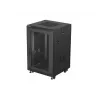 Lanberg 19 palcový 18U 600x600 čierny stojanový rozvádzač s perforovanými dverami (Flat Pack)