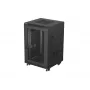 Lanberg 19 palcový 18U 600x600 čierny stojanový rozvádzač s perforovanými dverami (Flat Pack)