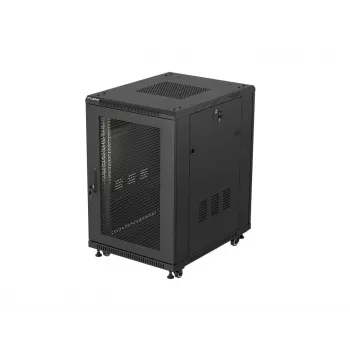 Lanberg 19 palcový 18U 600x800 mm čierny stojanový rozvádzač s perforovanými dverami (Flat Pack)