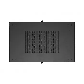 LANBERG 19 palcový 27U voľne stojaci serverový rozvádzač 600x1000 mm čierny s tvrdenými sklenenými dverami (Flat Pack)