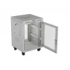 Lanberg FF01-6615-23SL Voľne stojaci 19 palcový rozvádzač 15U 600x600 sivý perforované dvere LCD Flat Pack