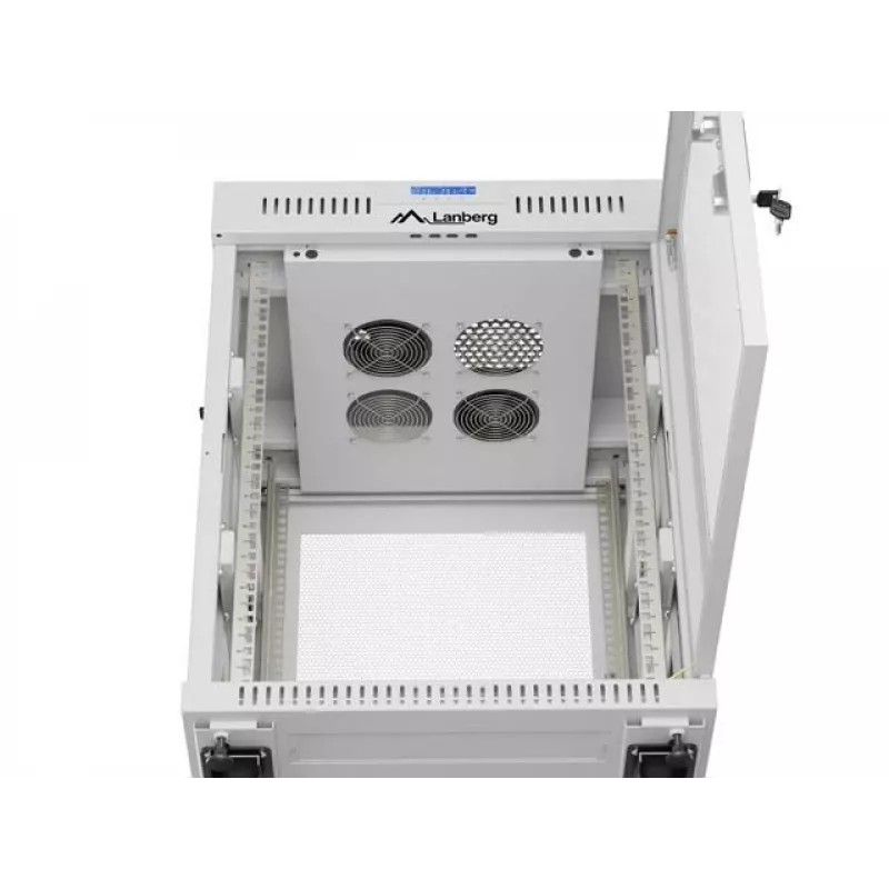Lanberg FF01-6615-23SL Voľne stojaci 19 palcový rozvádzač 15U 600x600 sivý perforované dvere LCD Flat Pack
